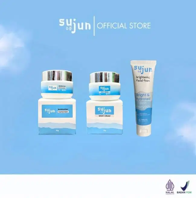 Sujun Skincare (Facial Foam + Moisturizer Sunscreen + Night Cream)