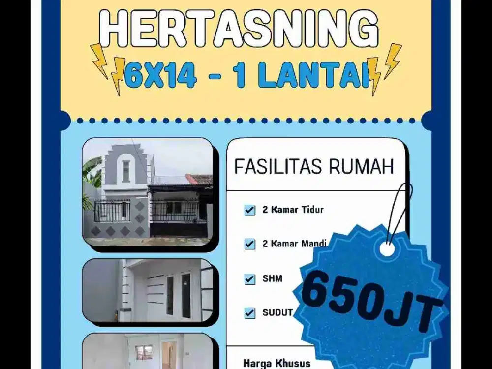 Taman Yasmin 
7x14 Belakang 9 Meter
2 Kamar Tidur 
2 Kamar Mandi
SHM, Sudut 
Rp. 650 JT