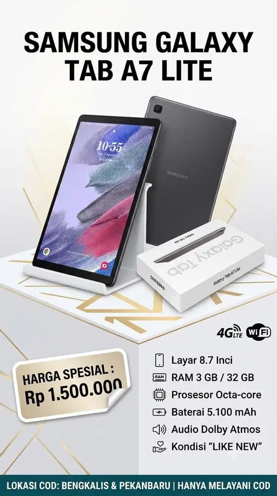 SAMSUNG GALAXY TAB A7 lite (bisa simcard)