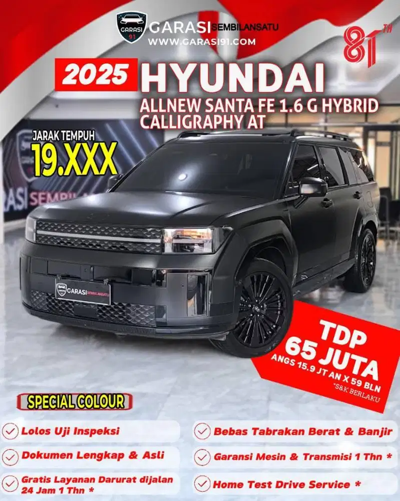 ‼️TDP 65 JT Hyundai Santa fe 1.6 G Hybrid Calligraphy AT 2025