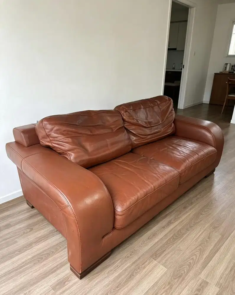 Sofa 3+2 Seater Full Italian Leather Genuine ( Kulit Sapi Asli )