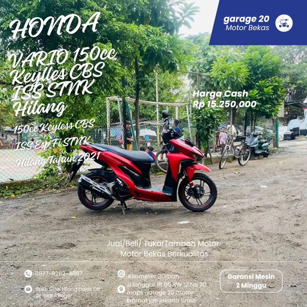 Honda Vario 150cc CBS ISS Esp Keylles STNK Hilang Tahun 2021
