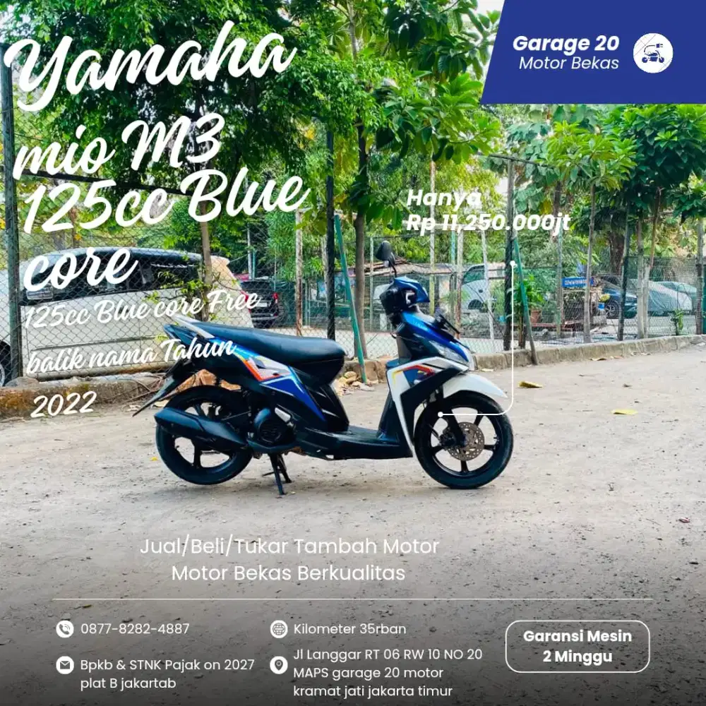 Yamaha Mio M3 125cc Blue core Free Balik nama Tahun 2022