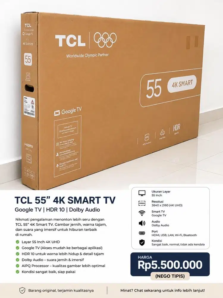 TCL 55 Inch 4K Smart Google TV