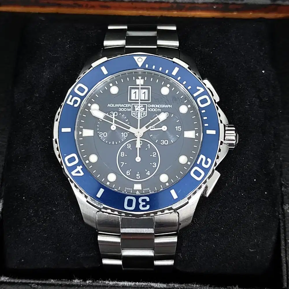 TAG Heuer Aquaracer 300M CAN1011 Blue 43mm Quartz Chronograph 2019