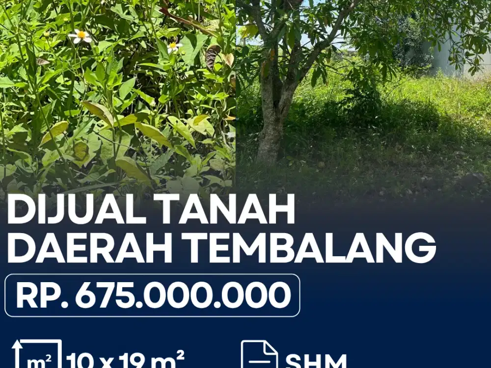 Dijual Tanah Siap Bangun 190m2 daerah Tembalang – Sertifikat HM, Dimensi Bagus (10x19)