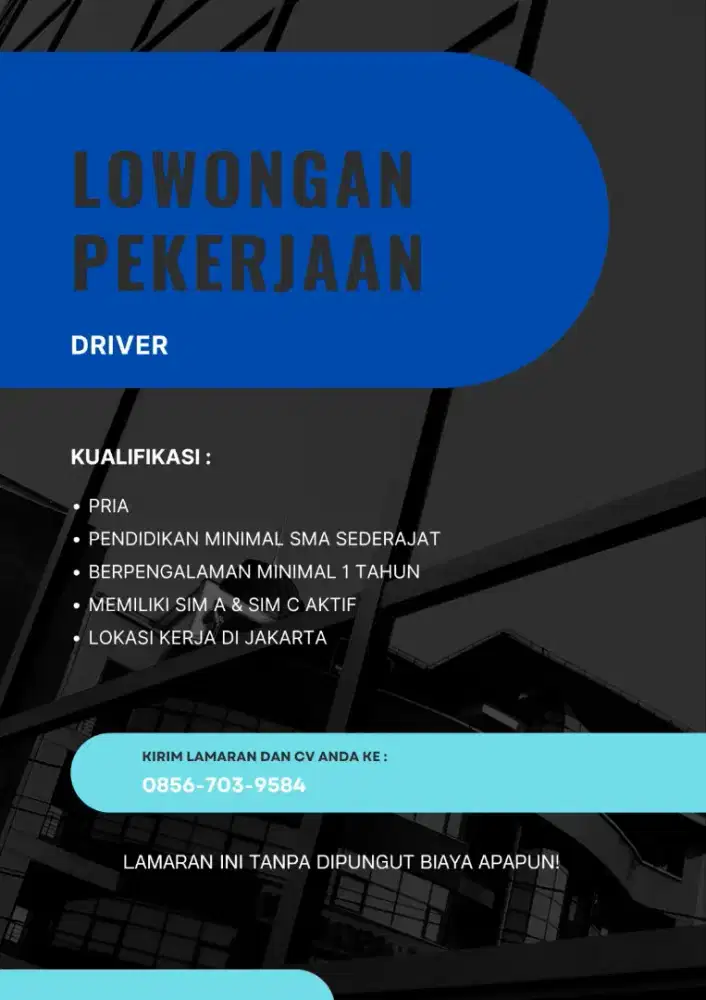 Lowongan Kerja Driver / Supir kantor