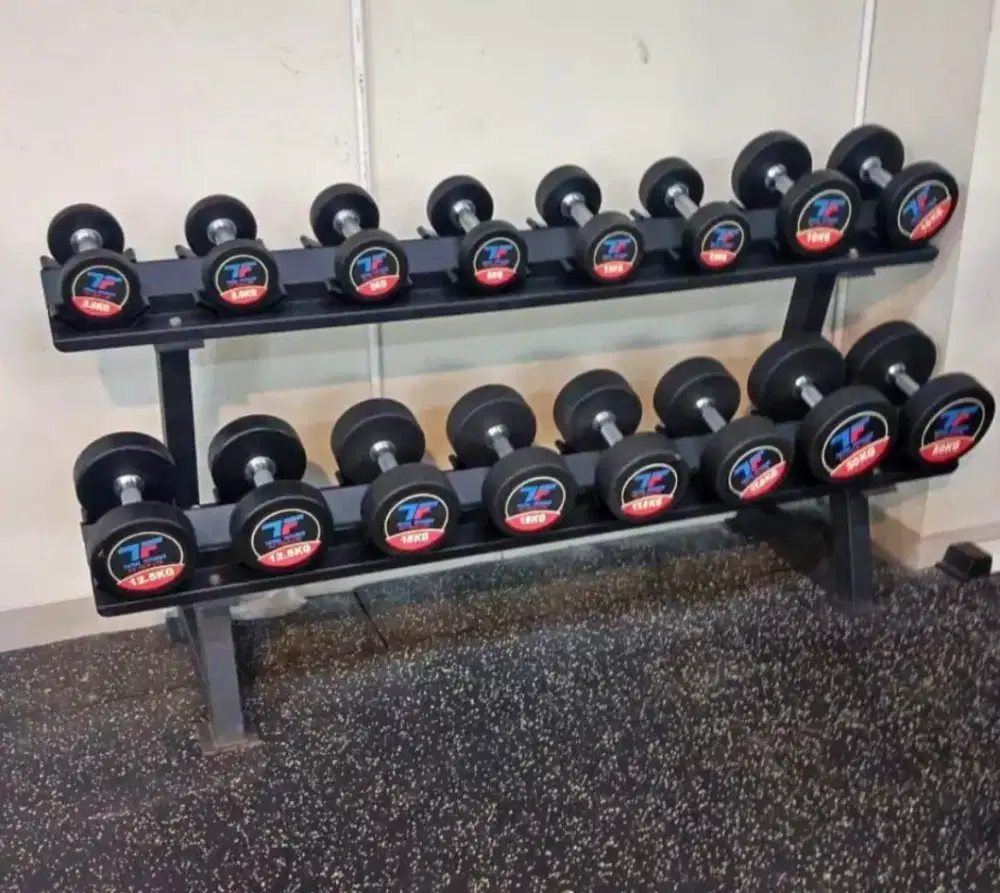 DUMBELL SET RACK 2,5 - 20 KG SATU SET ALAT FITNESS GYM CENTER