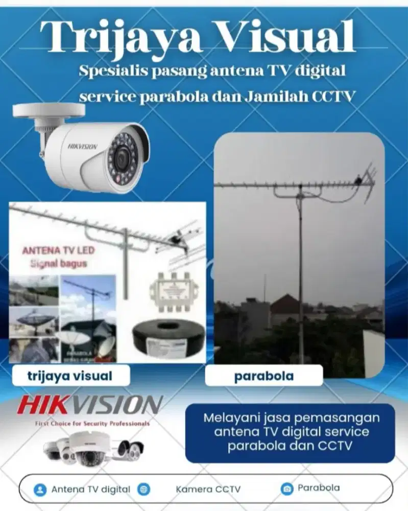 Ahli jasa pasang antena TV digital service parabola dan camera cctv