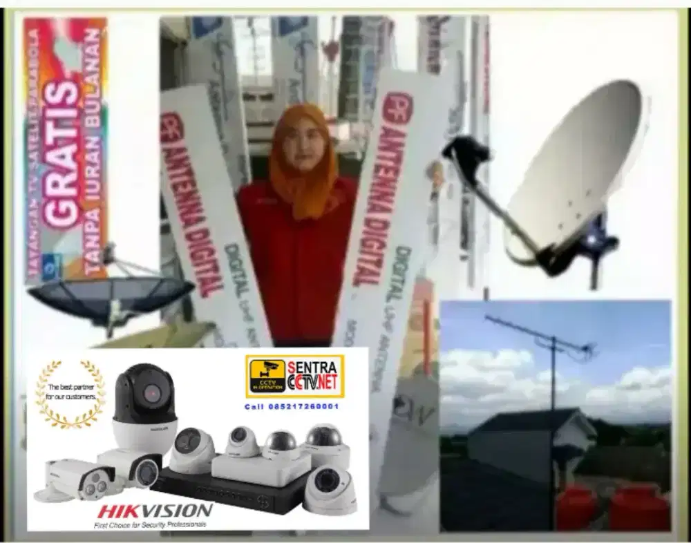 Ahli jasa pasang antena TV digital service parabola dan camera CCTV