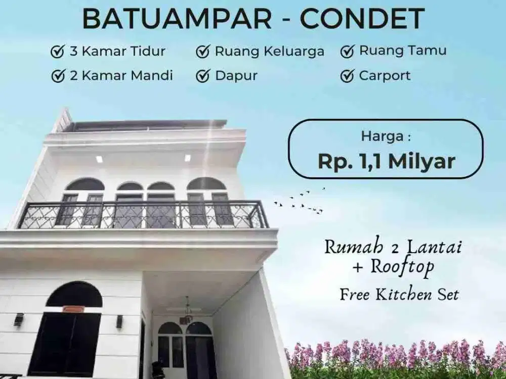 Rumah Siap Huni 2 Lantai Rooftop Strategis di Batu Ampar,Kramat Jati