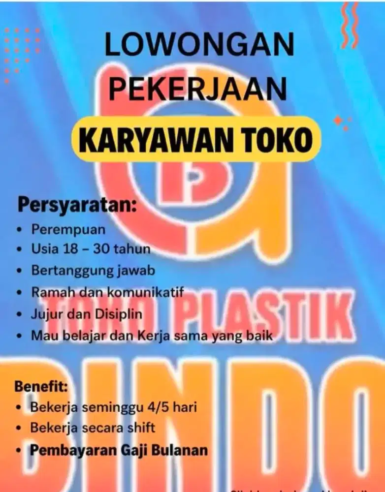 Lowongan karyawan toko