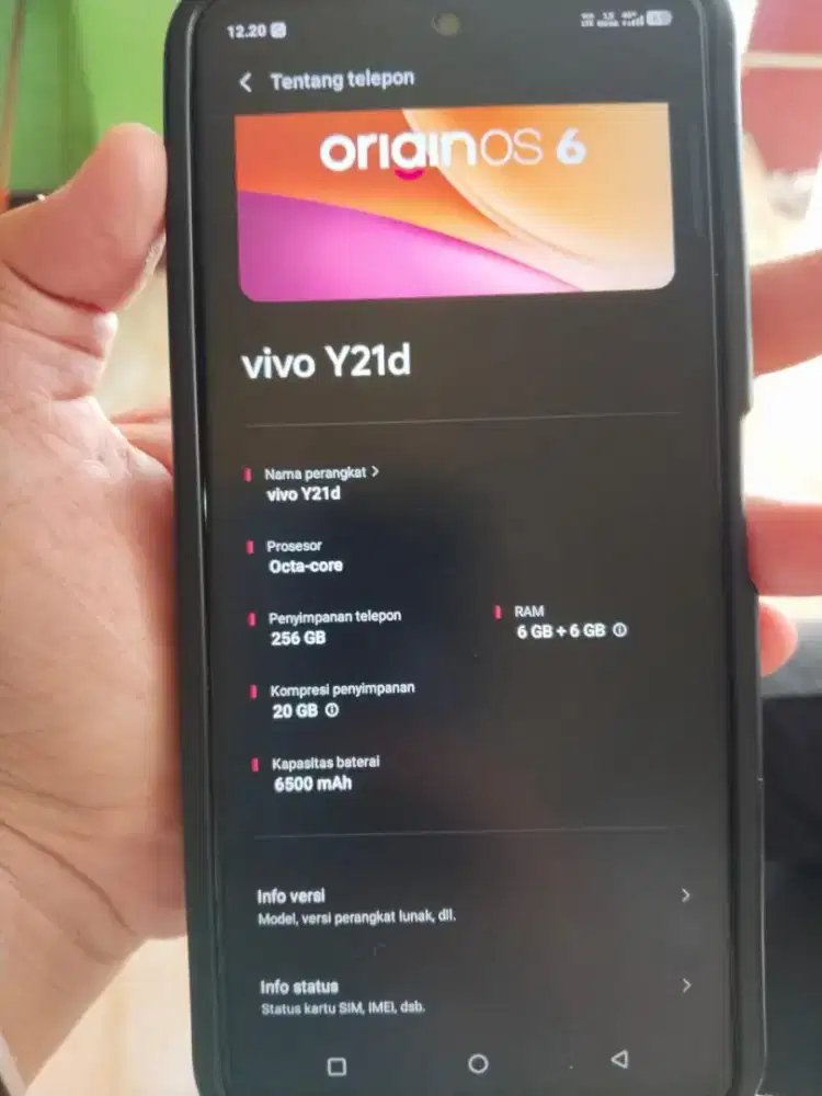 Jual hp vivo y21d ram6+6/256