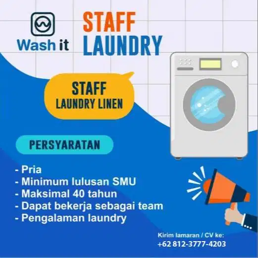 DIBUTUHKAN Staff Laundry