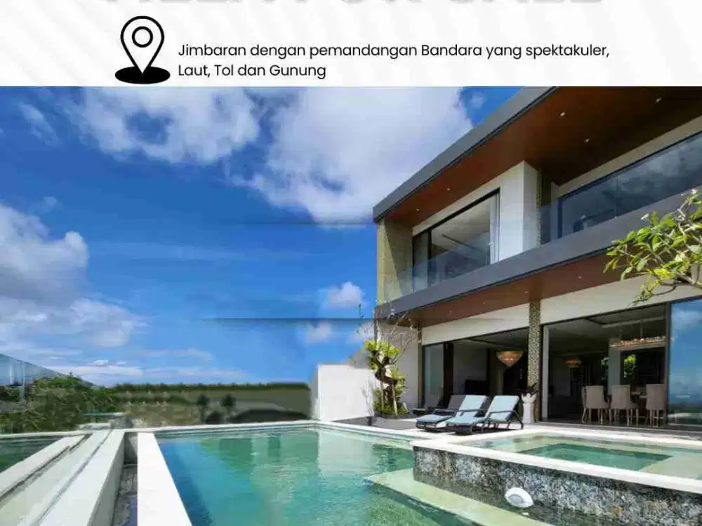 DiJual Luxury Villa di Jimbaran dengan pemandangan Bandara yang spektakuler, Laut, Tol dan Gunung