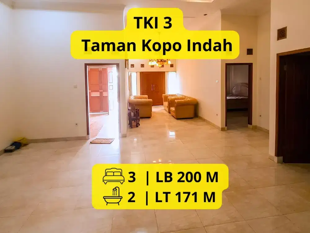 Dijual / Disewakan Rumah di Taman Kopo Indah (TKI) 3 – Bandung LT 171 m² | LB 200 m² | SHM | 3 KT