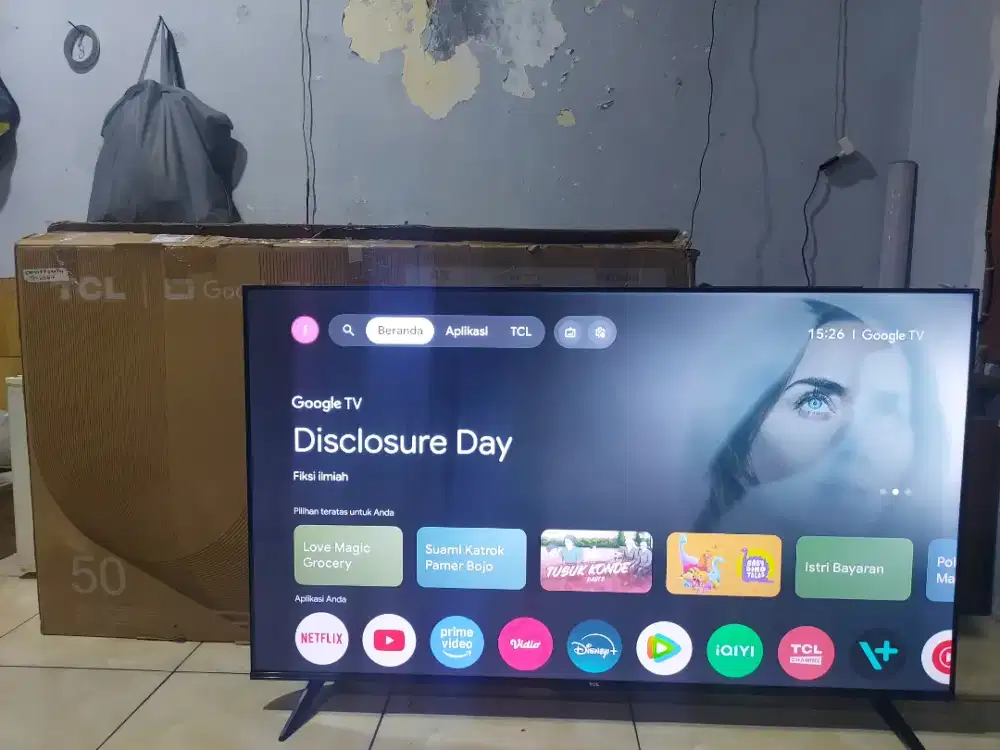 Jual tv tcl 43in android komplit