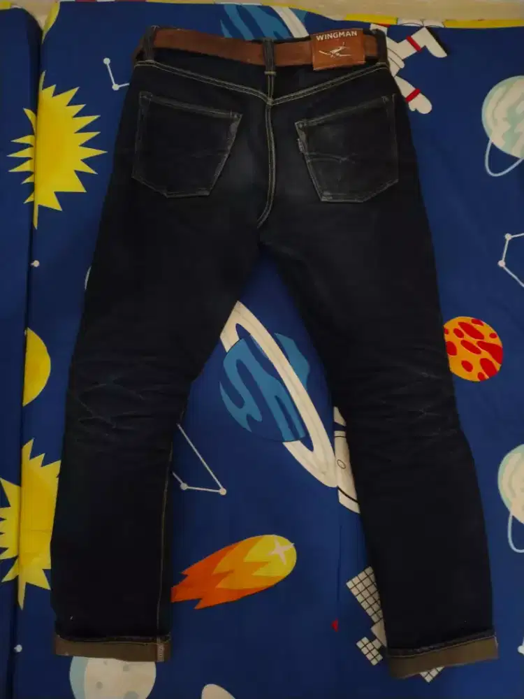 Di jual WTS Wingman Denim Indibrown 17oz Fullset (Box + Belt) size 32