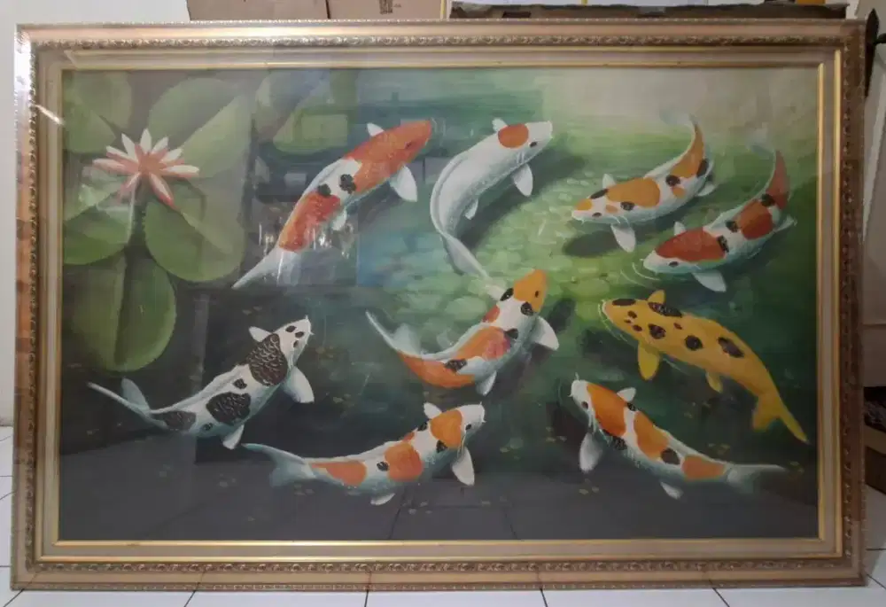 Lukisan 9 Ekor Ikan Koi