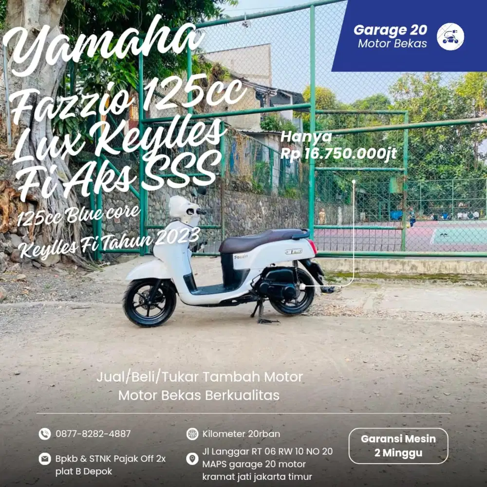 Yamaha All New Fazzio lux 125cc keylles aks sss Tahun 2023