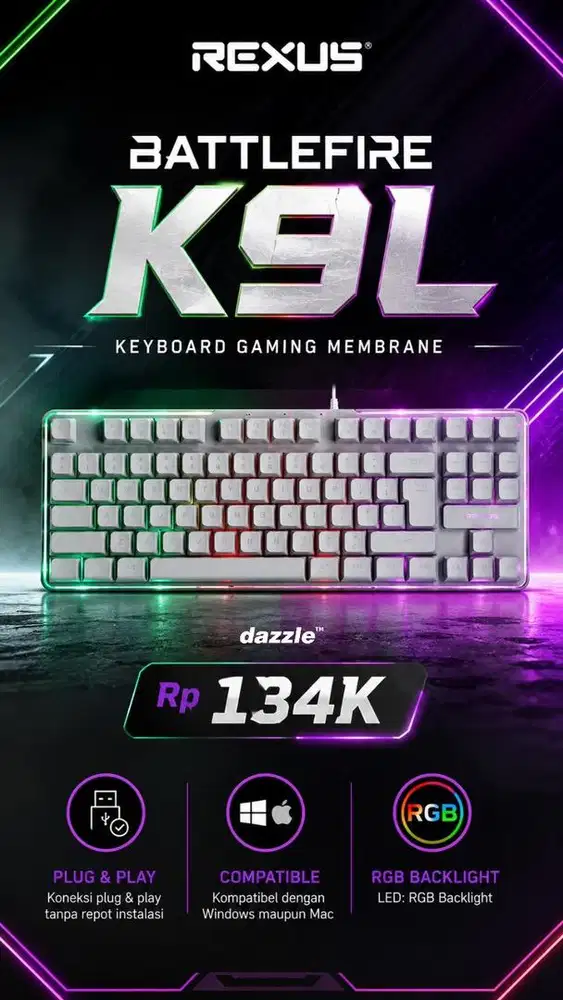 Keyboard gaming membrane rexus K9L