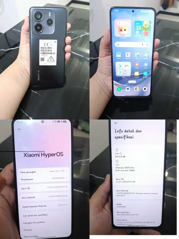 REDMI NOTE 14 5G lengkap masih mulus