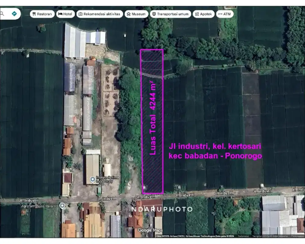 Dijual tanah di jl industri kab. Ponorogo