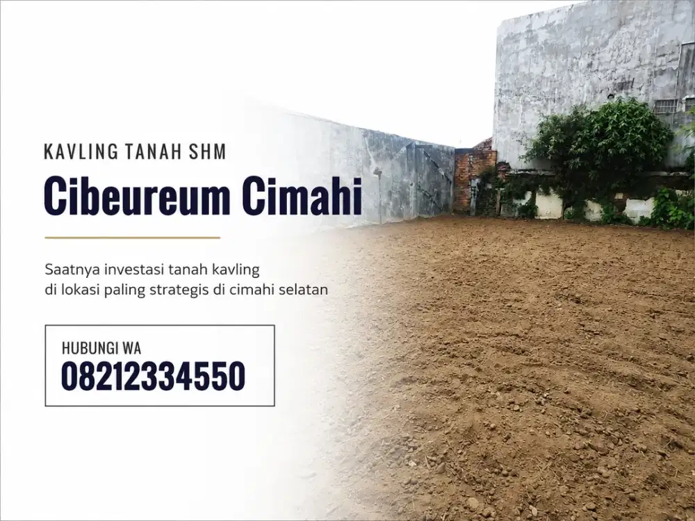 Kavling Landeuh Cibeureum Cimahi Selatan 103 m2 SHM Strategis Dekat Tol