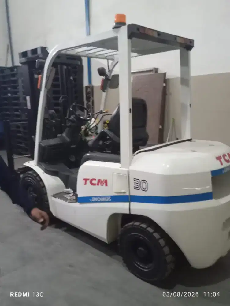 Forklift TCM 3 Ton,Matic,Tiang Fullfreelift,Tahun 2019 (Sideshif)