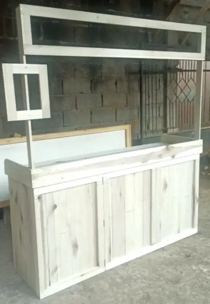 GEROBAK KAYU MODEL BOOTH SEMI-KONTAINER (SIAP PAKAI!)