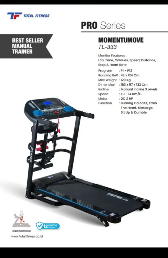 Alat fitnes treadmill elektrik Tf ,619big