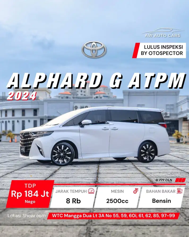[KM 8 RB] Toyota Alphard G ATPM 2024 non hybrid modellista HEV 2025