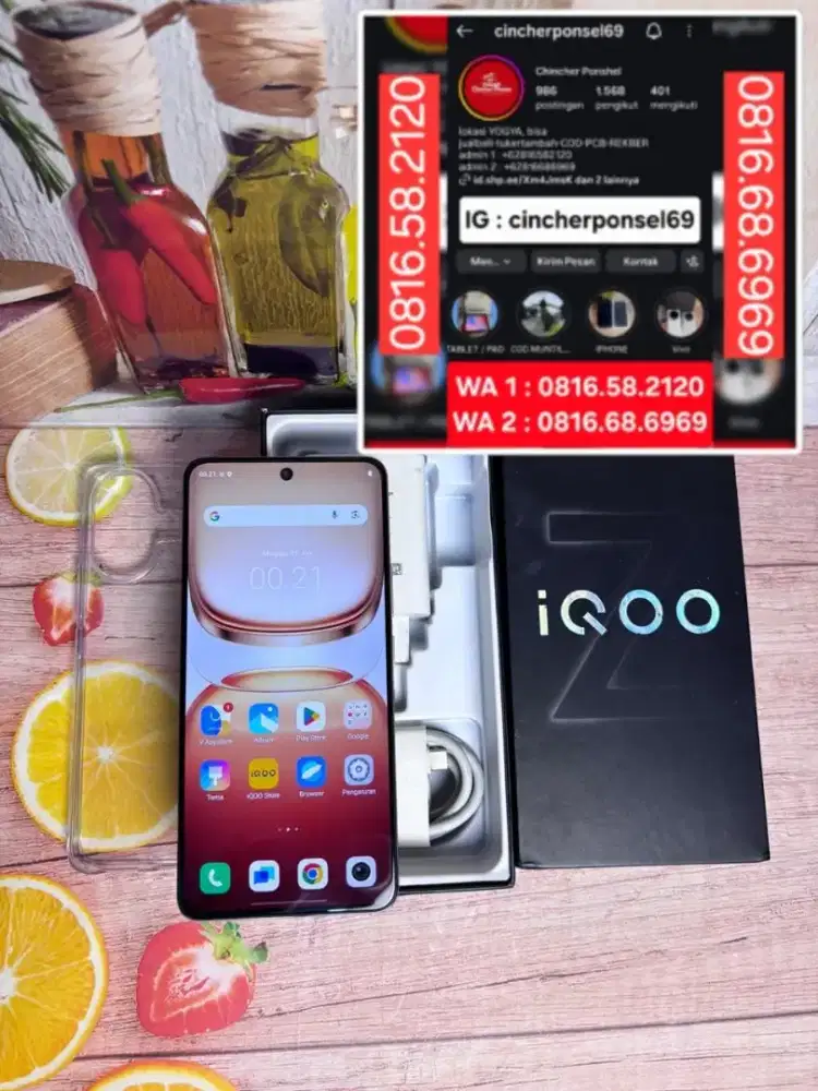 Jual HP likenew IQOO Z10R 5G 12/256 istimewa grns ampe 2027