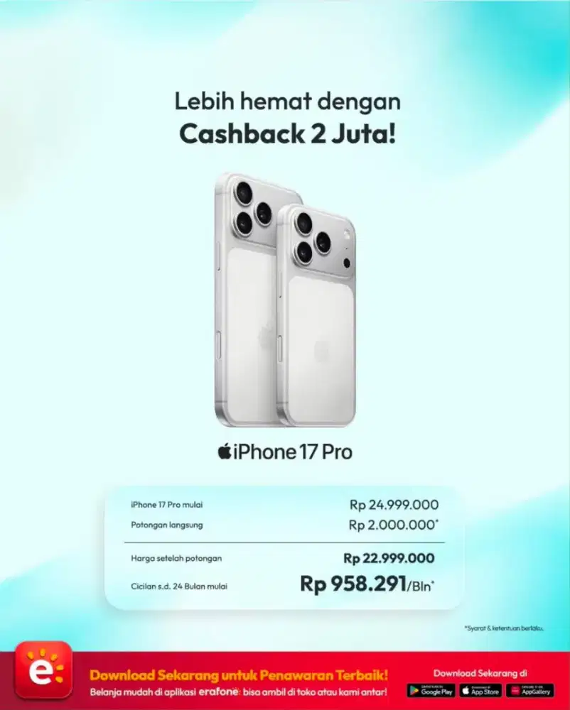 PROMO IPHONE 17 PRO CASHBACK 2 JUTA