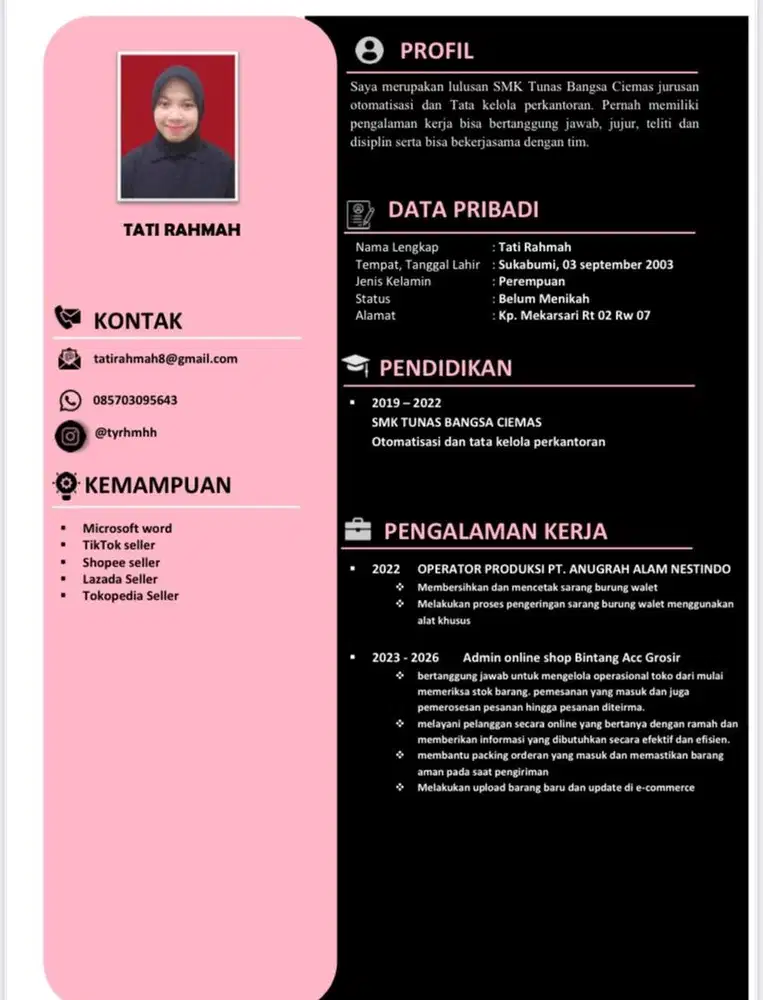 MENCARI PEKERJAAN ADMIN ONLINE SHOP