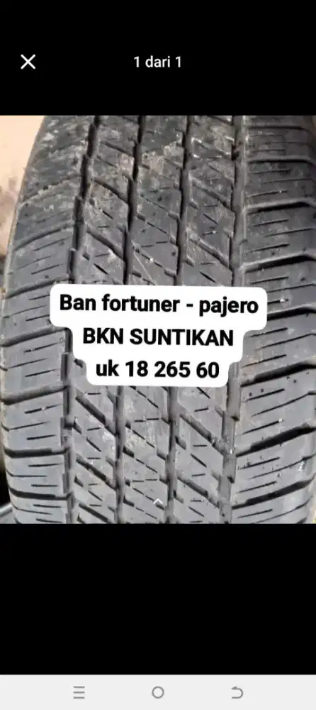 Ban fortuner BKN SUNTIKAN 18 265 60