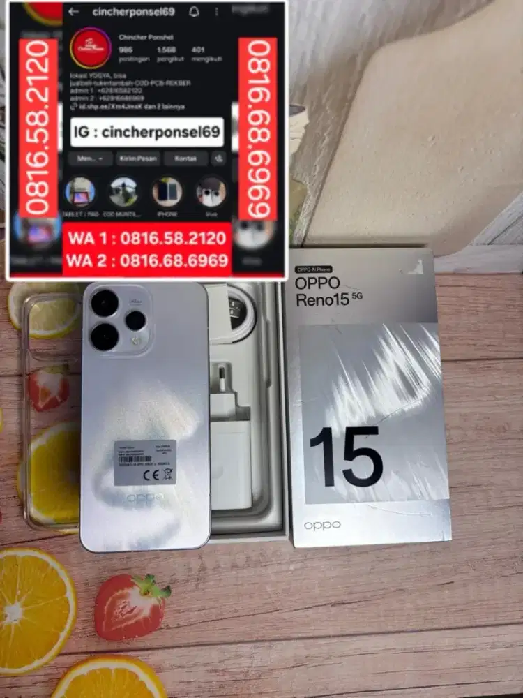 JUAL hp likenew OPPO RENO 15 5G 8/256 open dus grns belum aktif