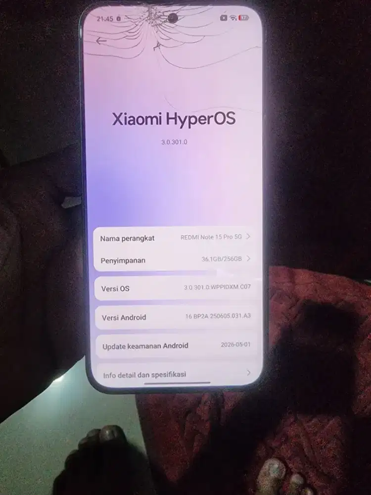 Xiaomi Note 15 Pro 8+8/256 5G resmi ksih bgus touch retak normal bs TT