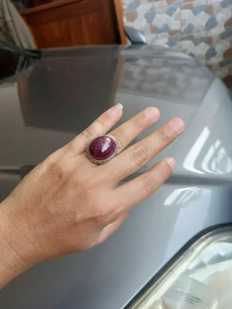 Ruby Big Mulus Ring Perak Pamulang