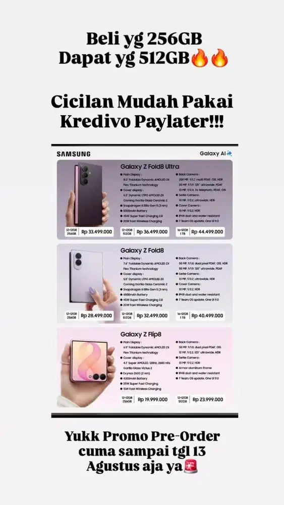 Samsung galaxi fold/flip 8