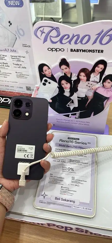 OPPO RENO 16F ( PROMO CICILAN DAN CASHBACK )