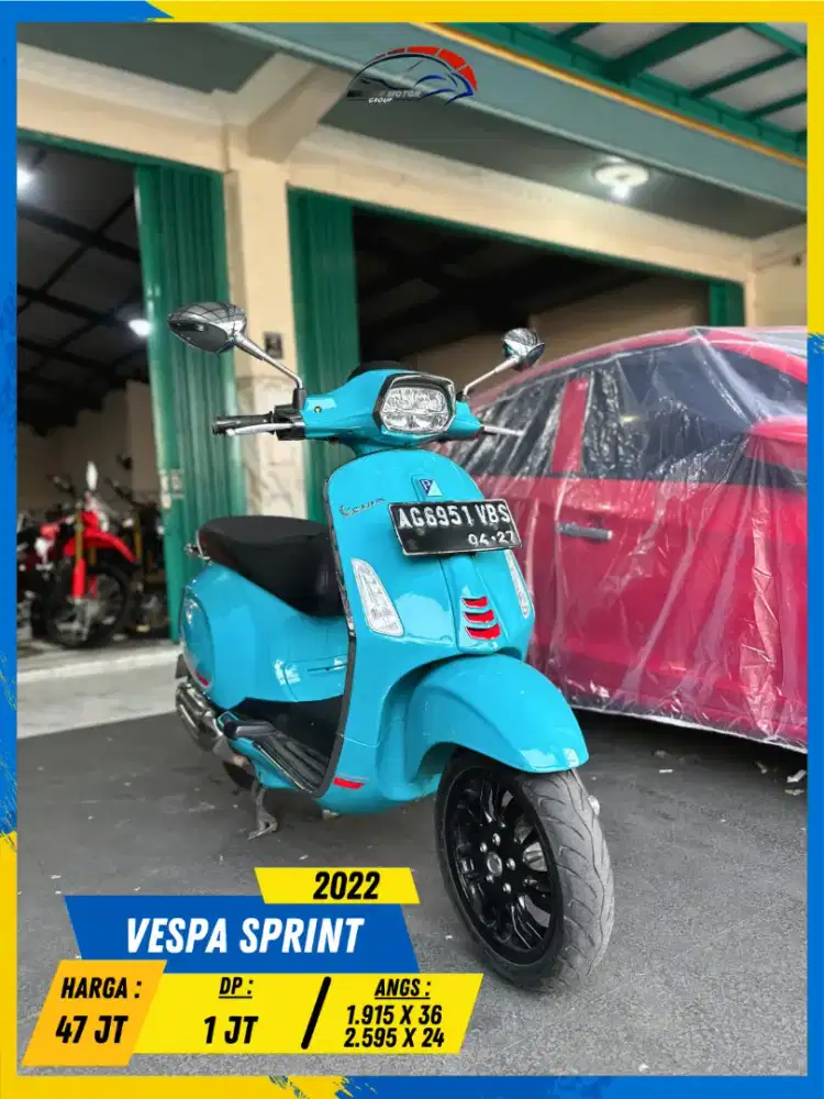 VESPA SPRINT 2022 PLAT AG GERCEP BOLOH HIKMAH MOTOR KEPUH MALANG