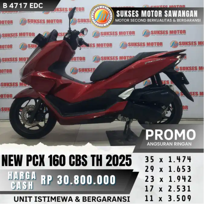 UNIT MULUS HONDA NEW PCX 160 CBS TH 2025 MERAH BISA KREDIT BERGARANSI