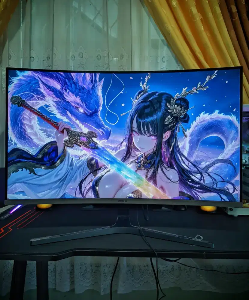 pc monitor termurah samsung 32in curved siap pakai