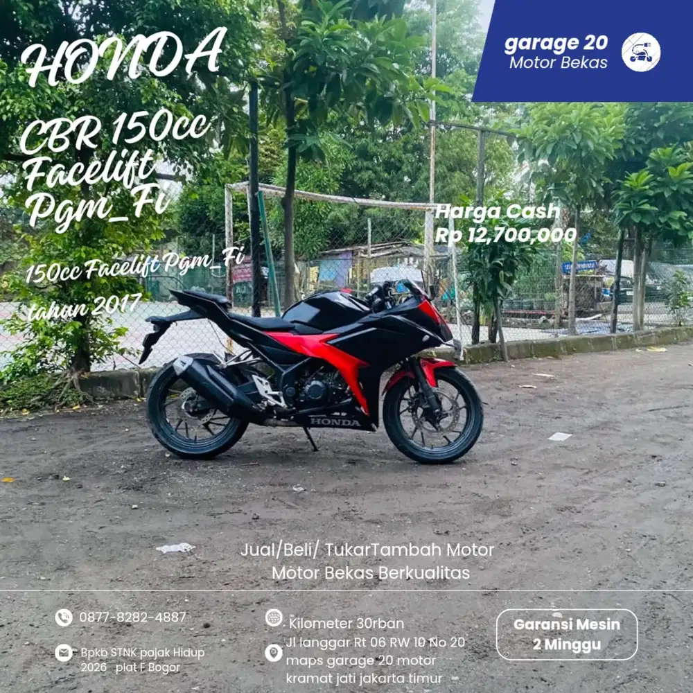 Honda CBR 150cc Facelift Pgm_Fi Tahun 2017