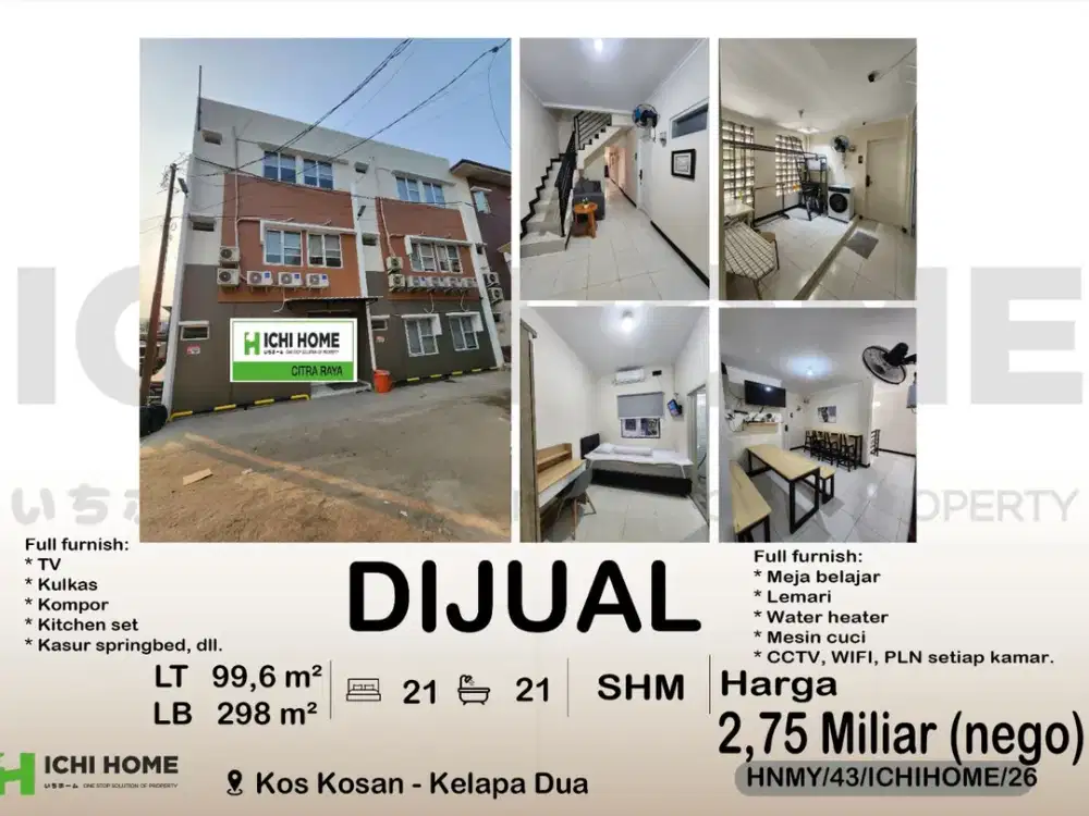 Kos Kosan Super Murah Siap Pakai Sudah Full Furnish Lokasi di Kelapa Dua Tangerang