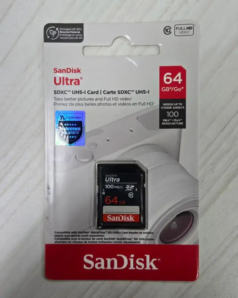 SANDISK SDXC Ultra 64GB UHS-I Class 10 (Up to 100MB/s)