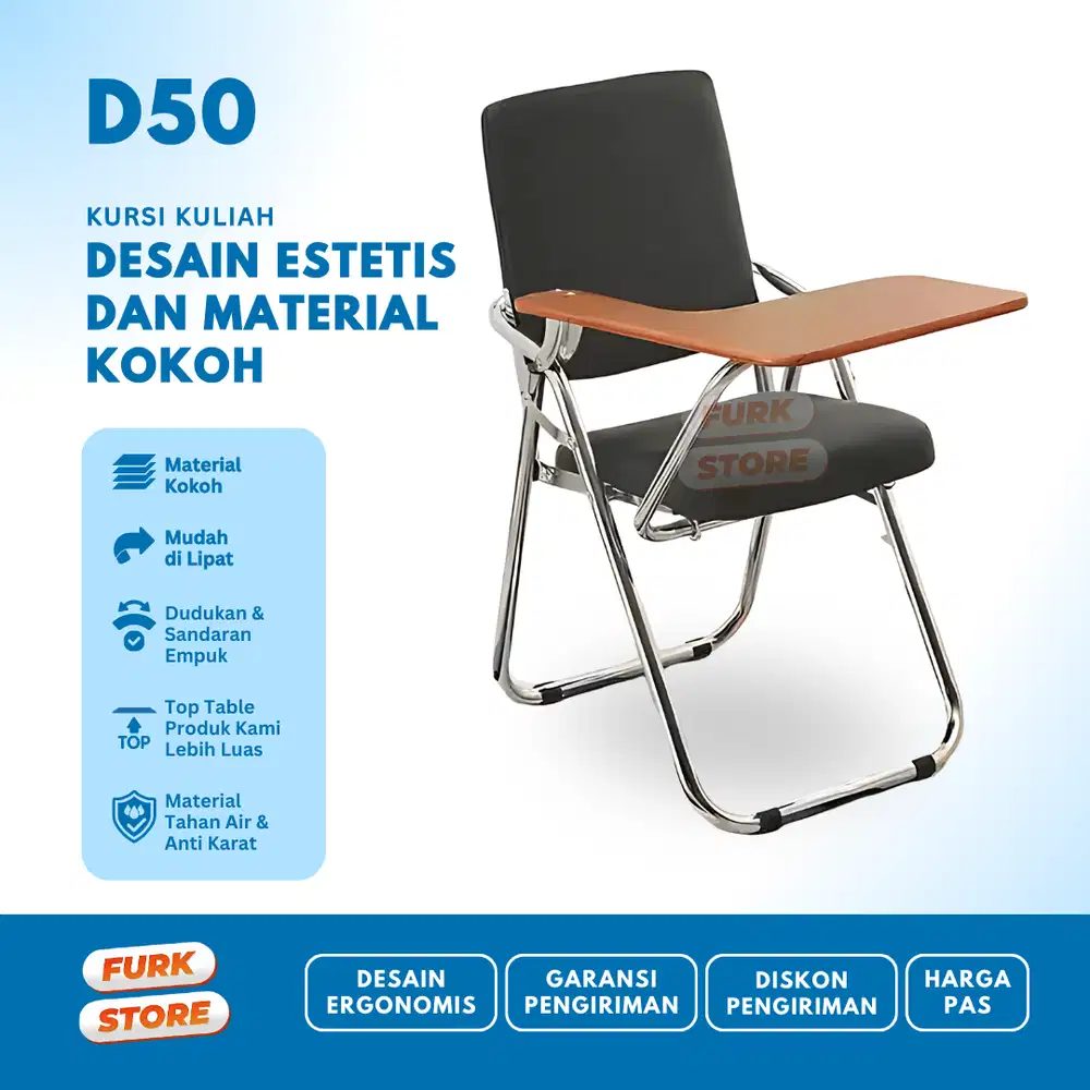 Kursi Lipat Kampus Tipe D50 - bangku kuliah / kursi training / kursi