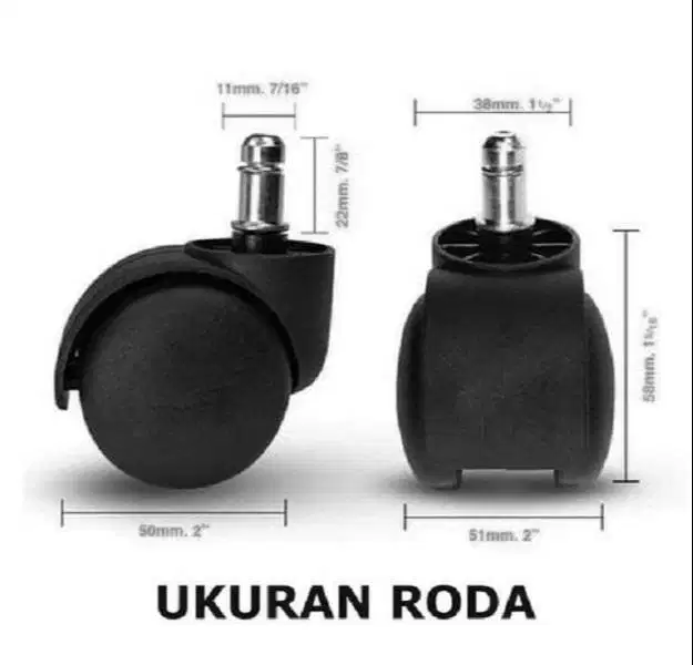 Roda Kursi Kantor Tancap Cocok Semua Merek Kursi