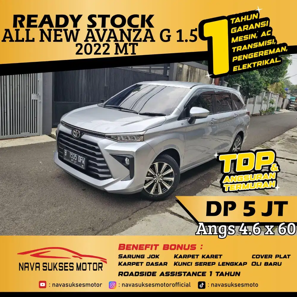 TDP 5JT TERMURAH Avanza G 1.5 2022 MT